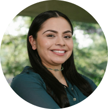 A woman with straight dark hair