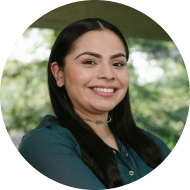 A woman with straight dark hair